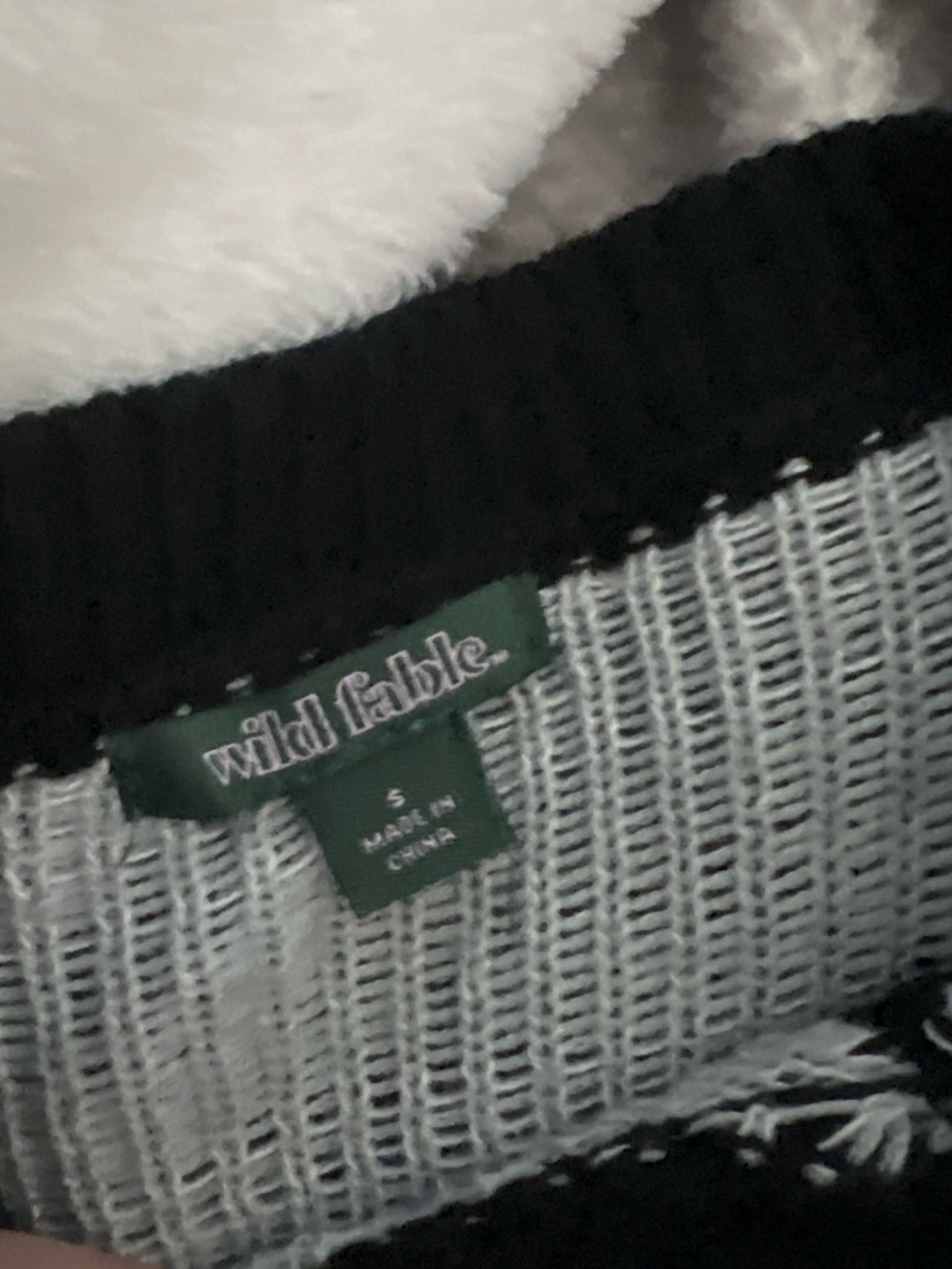 wild fable Black and Gray Checkerboard Crewneck Sweater - Picture 2 of 2